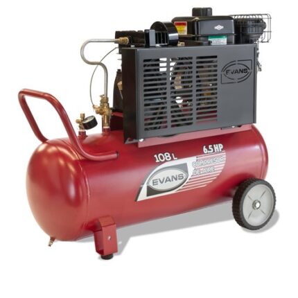 Compresor de aire lubricado 1 etapa 6.5HP motor gasolina B&S XR con tanque de 108L 125PSI
