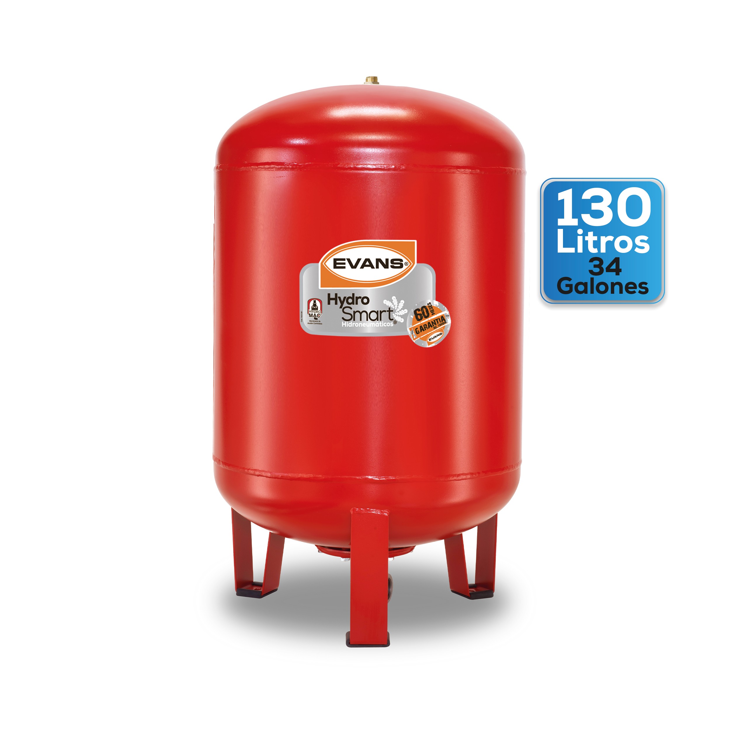 Hidroneumaticos_EVANS_EQTH_130VE_3L_12 Tanque Hidroneumático Hydro-Mac ® de 130L vertical - Imagen 1