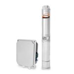 Bomba sumergible monofásica para pozo profundo 4", 8 GPM, descarga de 1.25", 1/2 HP. 110V SD408ME050F3