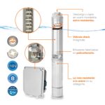 Bomba sumergible monofásica para pozo profundo 4", 8 GPM, descarga de 1.25", 1/2 HP. 110V SD408ME050F3 - Imagen 2