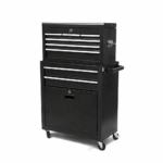 Gabinete Caja De Herramientas Metálico Negro Con Llantas y cerradura - Imagen 4