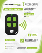 Control Remoto W4 Accesmatic 4 Botones 433 Mhz Para Motores Accesmatic Resistente al agua y caídas.