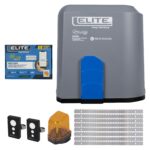 Motor para puertas corredizas de 800 kg MC8FV Elite + Módulo O Sistema Wifi Universal Para Motores Elite Compatible Con Tuya, Amazon Alexa Y Google Assistant + 5 Metros de Cremallera + Lampara Destellante